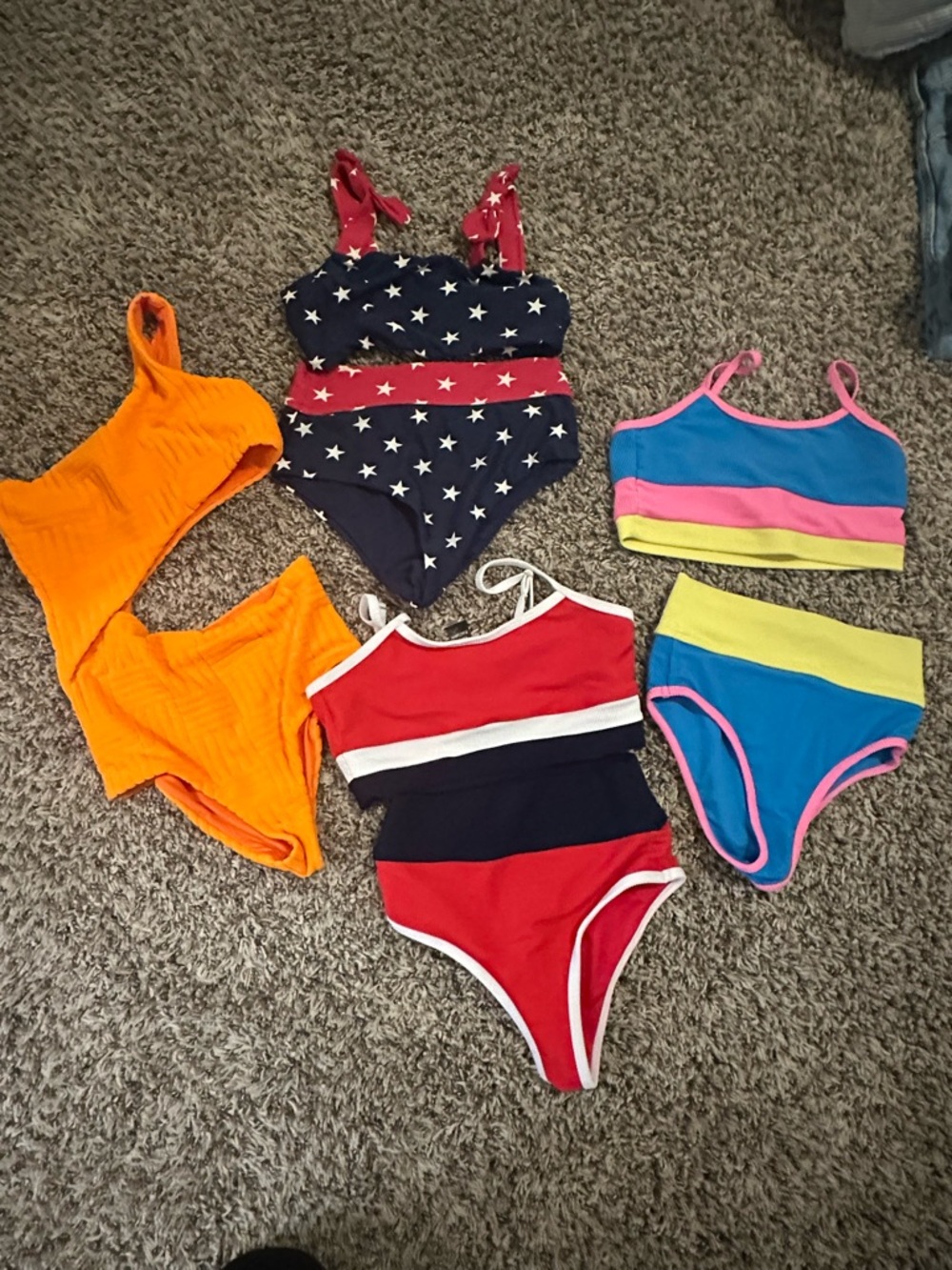 Kids Swimsuit Bundle in Navy, Red, Orange, Blue, Pink & Yellow